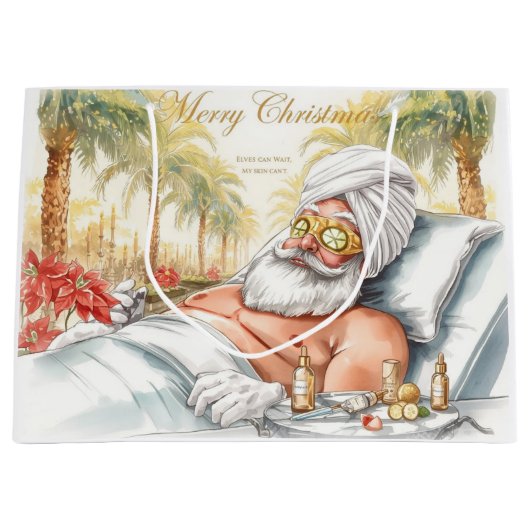 Santa Claus Spa Christmas in California Groot Cadeauzakje (Voorkant)