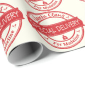 Santa Claus Special Delivery Add Name Cadeaupapier (Rol Hoek)