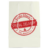 Santa Claus Special Delivery Add Name Medium Cadeauzakje (Achterkant)