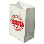 Santa Claus Special Delivery Add Name Medium Cadeauzakje (Achterkant Gekanteld)