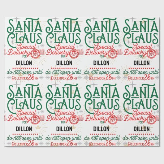 Santa Claus Special Delivery Wrapping Paper Cadeaupapier (Vlak)