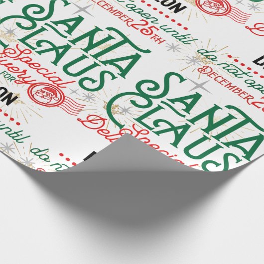 Santa Claus Special Delivery Wrapping Paper Cadeaupapier (Hoek)