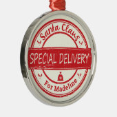 Santa Claus Speciale Levering Aangepaste Naam Metalen Ornament (Rechts)