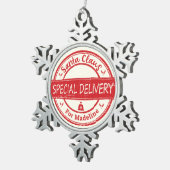 Santa Claus Speciale Levering Aangepaste Naam Tin Sneeuwvlok Ornament (Rechts)