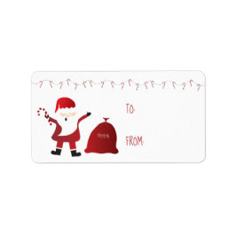 Santa Claus Speelgoed Bag Candy Canes Etiket