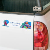 SANTA CLAUS , SPEELGOED SACK EN BALLOENS Kerstnach Bumpersticker (Op Truck)