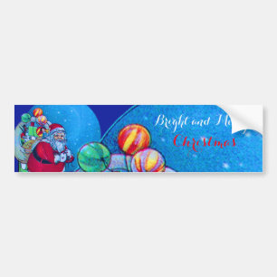 SANTA CLAUS , SPEELGOED SACK EN BALLOENS Kerstnach Bumpersticker