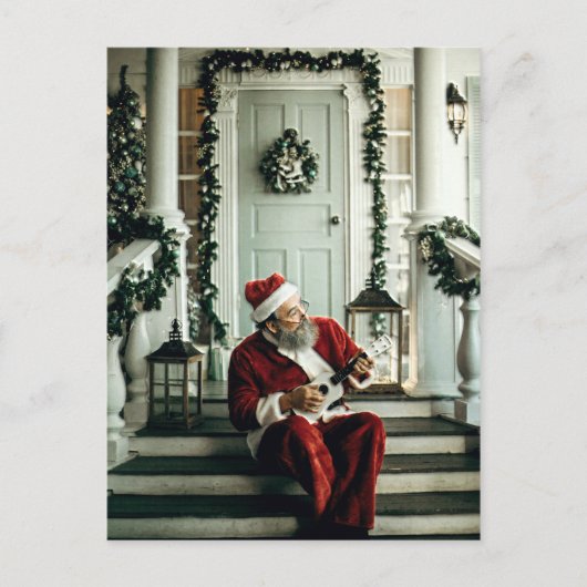 Santa Claus-speelmuziek Briefkaart (Voorkant)