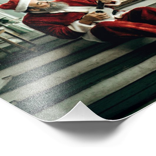 Santa Claus-speelmuziek Foto Afdruk (Hoek)