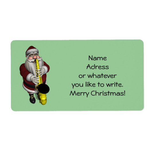 Santa Claus-speelsaxophone Etiket (Voorkant)