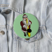 Santa Claus-speelsaxophone Ronde Button 4,0 Cm (In situ)