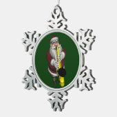 Santa Claus-speelsaxophone Tin Sneeuwvlok Ornament (Rechts)