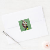 Santa Claus-speelsaxophone Vierkante Sticker (Envelop)