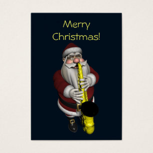 Santa Claus-speelsaxophone Visitekaartje