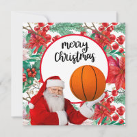 Santa Claus speelt basketbal kerst