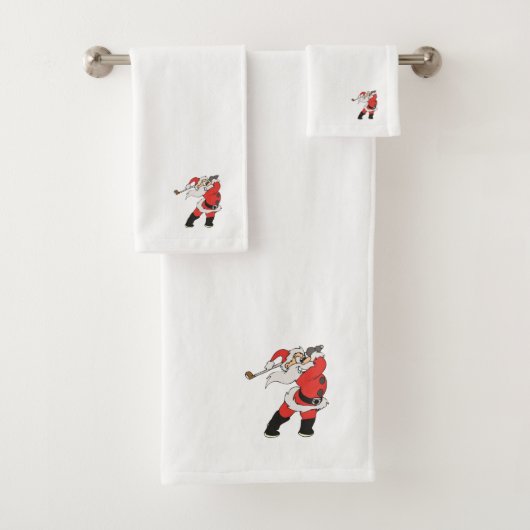 Santa Claus speelt golf Bad Handdoek (Insitu)