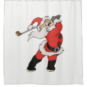 Santa Claus speelt golf Douchegordijn (Voorkant)