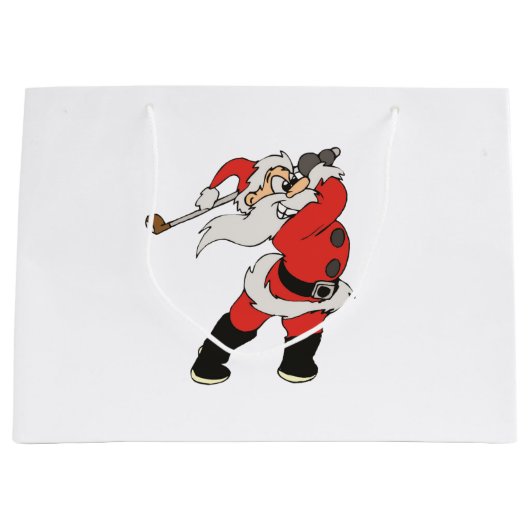 Santa Claus speelt golf Groot Cadeauzakje (Voorkant)
