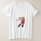 Santa Claus speelt golf Grote Maat T-shirt (Design voorkant)