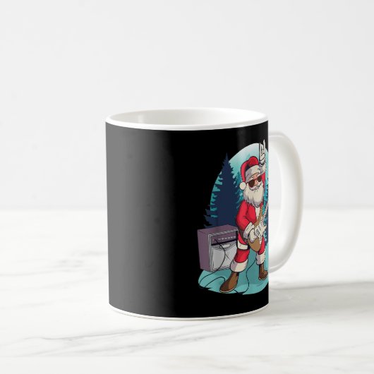 Santa Claus speelt Guitar Funny Rock Kerstmis Koffiemok (Voorkant rechts)
