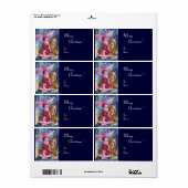 SANTA CLAUS SPEELT HARP IN HET MOONLIGHT ETIKET (Full Sheet)