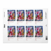 SANTA CLAUS SPEELT HARP IN HET MOONLIGHT ETIKET (Full Sheet)