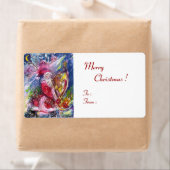 SANTA CLAUS SPEELT HARP IN HET MOONLIGHT ETIKET (Insitu)