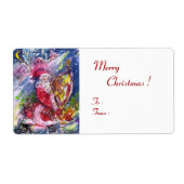 SANTA CLAUS SPEELT HARP IN HET MOONLIGHT ETIKET (Voorkant)