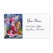 SANTA CLAUS SPEELT HARP IN HET MOONLIGHT ETIKET (Voorkant)