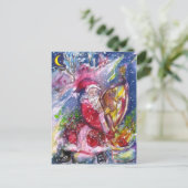 SANTA CLAUS SPEELT HARP IN HET MOONLIGHT FEESTDAGENKAART (Staand voorkant)