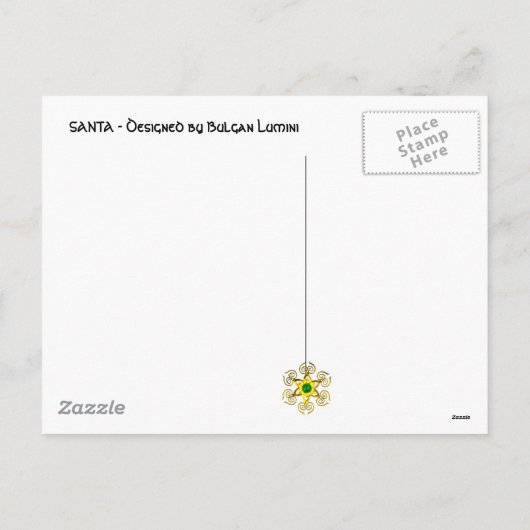 SANTA CLAUS SPEELT HARP IN HET MOONLIGHT FEESTDAGENKAART (Achterkant)