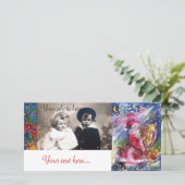 SANTA CLAUS SPEELT HARP IN HET MOONLIGHT FEESTDAGENKAART (Staand voorkant)