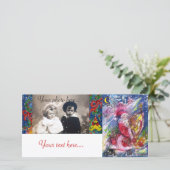 SANTA CLAUS SPEELT HARP IN HET MOONLIGHT FEESTDAGENKAART (Staand voorkant)