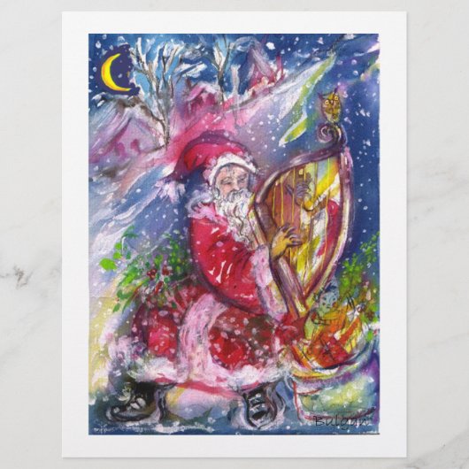 SANTA CLAUS SPEELT HARP IN HET MOONLIGHT FLYER (Voorkant)