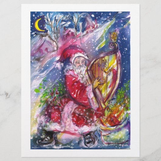 SANTA CLAUS SPEELT HARP IN HET MOONLIGHT FLYER (Voorkant)