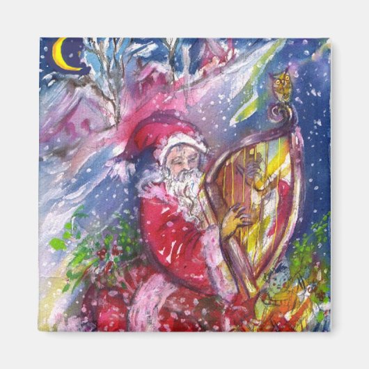 SANTA CLAUS SPEELT HARP IN HET MOONLIGHT MAGNEET (Voorkant)