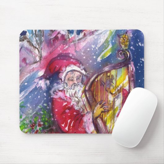 SANTA CLAUS SPEELT HARP IN HET MOONLIGHT MUISMAT (Met muis)