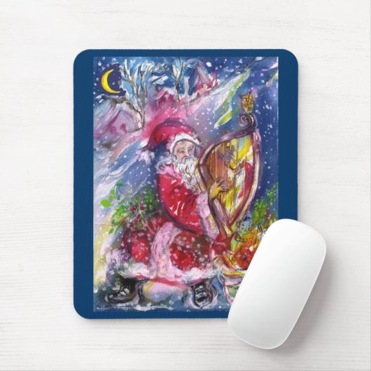 SANTA CLAUS SPEELT HARP IN HET MOONLIGHT MUISMAT (Met muis)