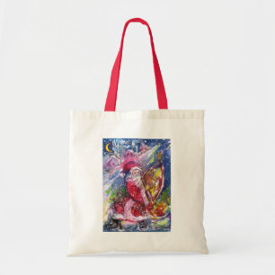 SANTA CLAUS SPEELT HARP IN HET MOONLIGHT TOTE BAG