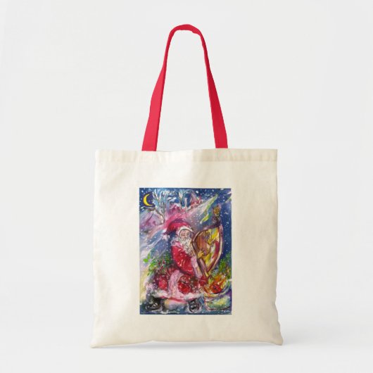 SANTA CLAUS SPEELT HARP IN HET MOONLIGHT TOTE BAG (Voorkant)