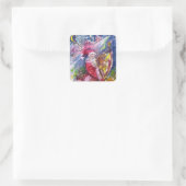 SANTA CLAUS SPEELT HARP IN HET MOONLIGHT VIERKANTE STICKER (Tas)