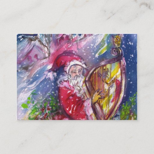 SANTA CLAUS SPEELT HARP IN HET MOONLIGHT VISITEKAARTJE (Achterkant)