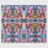 SANTA CLAUS SPEELT HARP IN MOONLIGHT Abstract Cadeaupapier (Vlak)