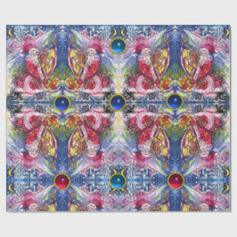SANTA CLAUS SPEELT HARP IN MOONLIGHT Abstract Cadeaupapier
