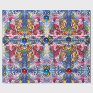 SANTA CLAUS SPEELT HARP IN MOONLIGHT Abstract Cadeaupapier