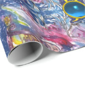 SANTA CLAUS SPEELT HARP IN MOONLIGHT Abstract Cadeaupapier (Rol Hoek)