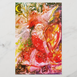 SANTA CLAUS SPEELT HARP IN MOONLIGHT kerst Briefpapier