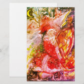 SANTA CLAUS SPEELT HARP IN MOONLIGHT kerst Briefpapier (Voorkant / Achterkant)