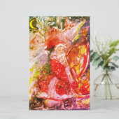 SANTA CLAUS SPEELT HARP IN MOONLIGHT kerst Briefpapier (Staand voorkant)