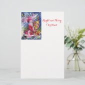 SANTA CLAUS SPEELT HARP IN MOONLIGHT kerst Briefpapier (Staand voorkant)